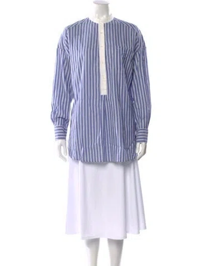 Pre-owned Alex Mill Striped Long Sleeve Top In Blue