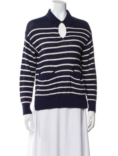 Pre-owned Alex Mill Striped Long Sleeve Top In Blue