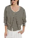 Alex Mill Stripe Puff Sleeve Cardigan In Multi
