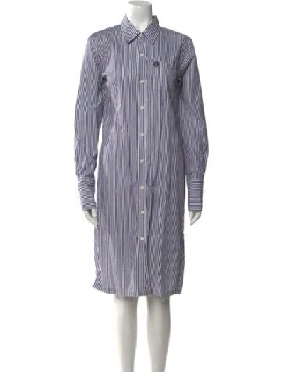 Pre-owned Alex Mill Striped Midi Length Dress In Blue