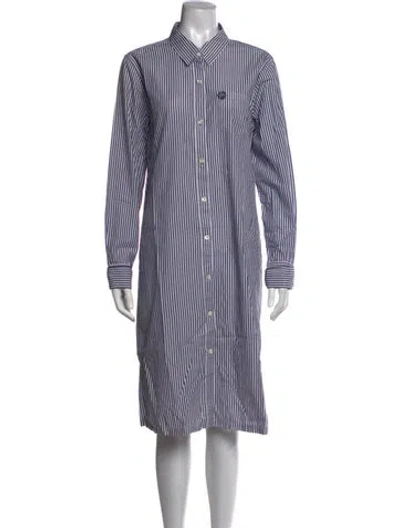Pre-owned Alex Mill Striped Midi Length Dress In Blue