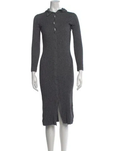 Pre-owned Alex Mill Striped Midi Length Dress In Gray