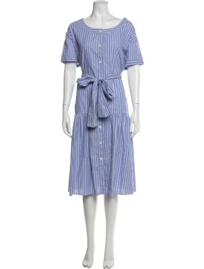 Pre-owned Alex Mill Striped Midi Length Dress In Purple