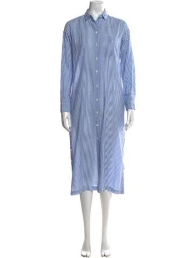Pre-owned Alex Mill Striped Midi Length Dress W/ Tags In Blue