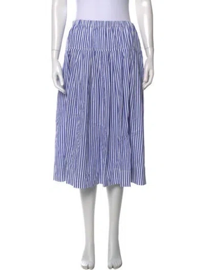 Pre-owned Alex Mill Striped Midi Length Skirt In Blue