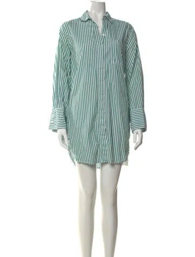 Pre-owned Alex Mill Striped Mini Dress In Green