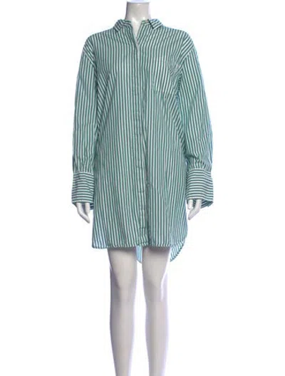 Pre-owned Alex Mill Striped Mini Dress In Green