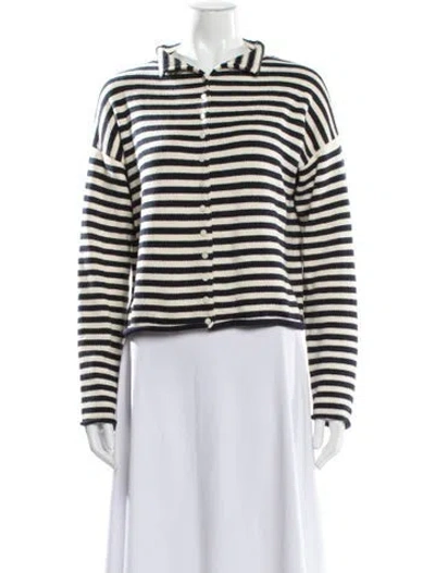 Pre-owned Alex Mill Striped Mock Neck Sweater In Blue