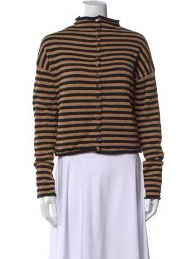Pre-owned Alex Mill Striped Mock Neck Sweater In Blue