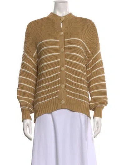 Pre-owned Alex Mill Striped Mock Neck Sweater In Brown