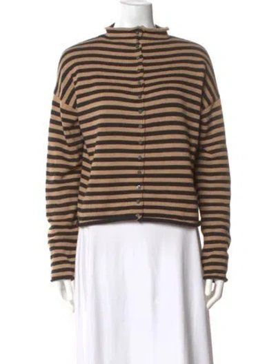 Pre-owned Alex Mill Striped Mock Neck Sweater In Brown