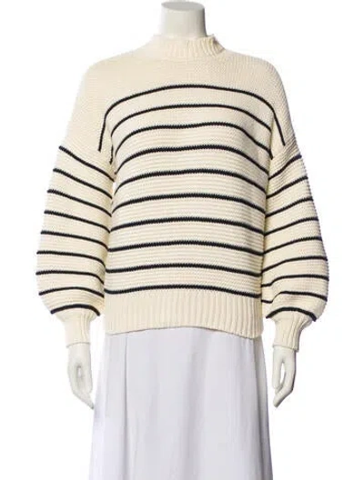 Pre-owned Alex Mill Striped Mock Neck Sweater In Neutral