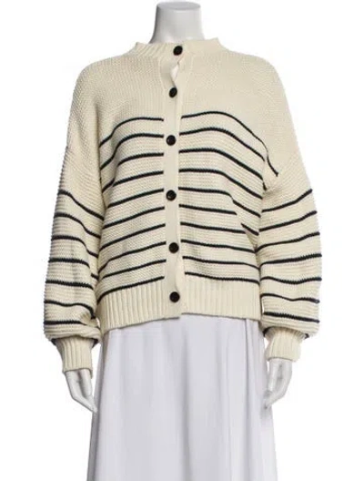Pre-owned Alex Mill Striped Mock Neck Sweater In Neutral