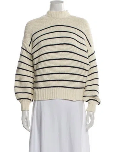 Pre-owned Alex Mill Striped Mock Neck Sweater In Neutral