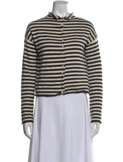 Pre-owned Alex Mill Striped Mock Neck Sweater In Neutral