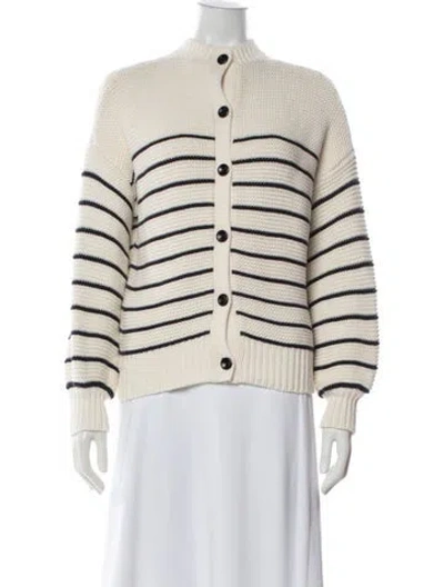 Pre-owned Alex Mill Striped Mock Neck Sweater In Neutral