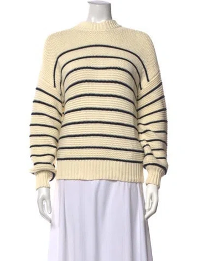 Pre-owned Alex Mill Striped Mock Neck Sweater In Neutrals