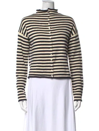 Pre-owned Alex Mill Striped Mock Neck Sweater In Neutrals