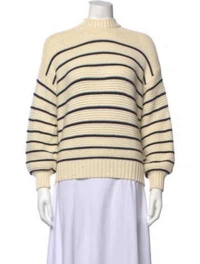 Pre-owned Alex Mill Striped Mock Neck Sweater In Neutrals