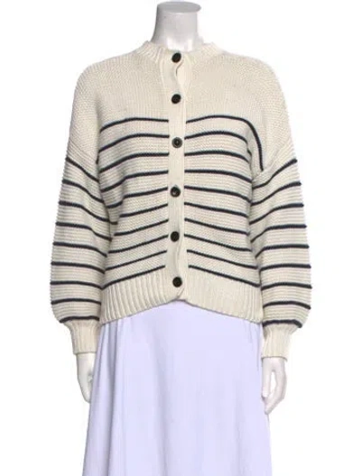 Pre-owned Alex Mill Striped Mock Neck Sweater In White
