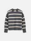 Alex Mill Nottinghill Stripe Merino Wool Blend Sweater In Gray