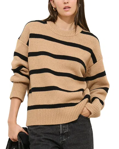 Alex Mill Nottinghill Stripe Merino Wool Blend Sweater In Brown