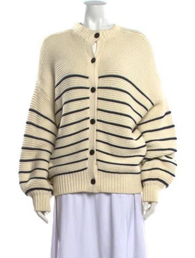 Pre-owned Alex Mill Striped Open Front Sweater In Neutrals
