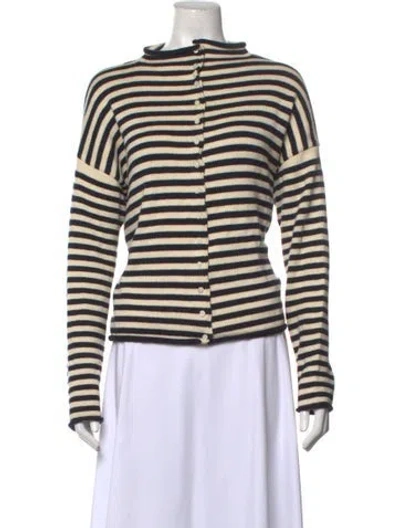 Pre-owned Alex Mill Striped Open Front Sweater In Neutrals