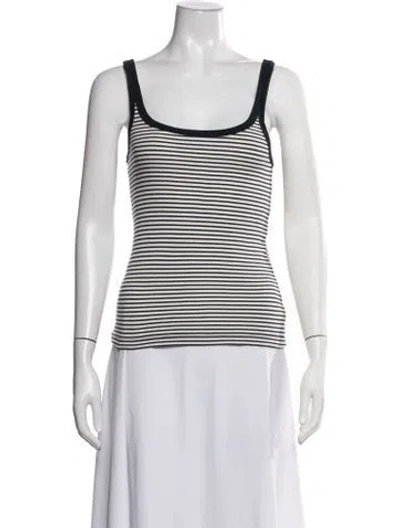 Pre-owned Alex Mill Striped Scoop Neck Top In White