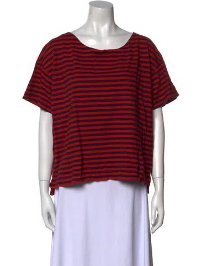 Pre-owned Alex Mill Striped Scoop Neck T-shirt In Red