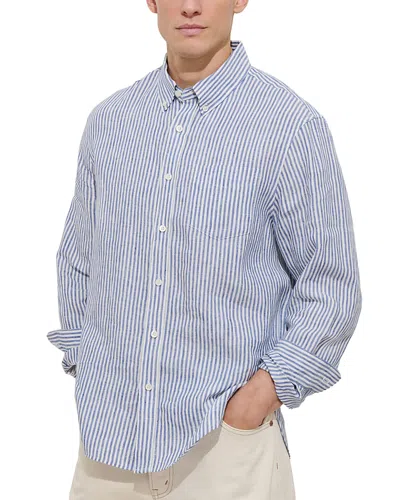 Alex Mill Striped Shirt In Linen In Blue
