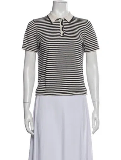 Pre-owned Alex Mill Striped Short Sleeve Polo In Blue