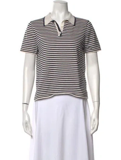 Pre-owned Alex Mill Striped Short Sleeve Polo In Neutrals