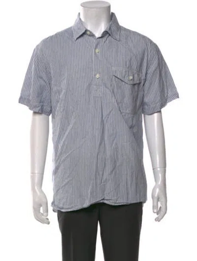 Pre-owned Alex Mill Striped Short Sleeve Shirt In Blue