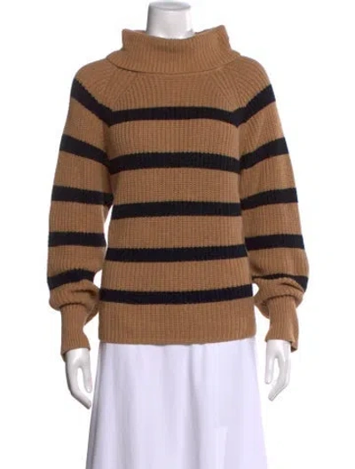 Pre-owned Alex Mill Striped Turtleneck Sweater In Brown