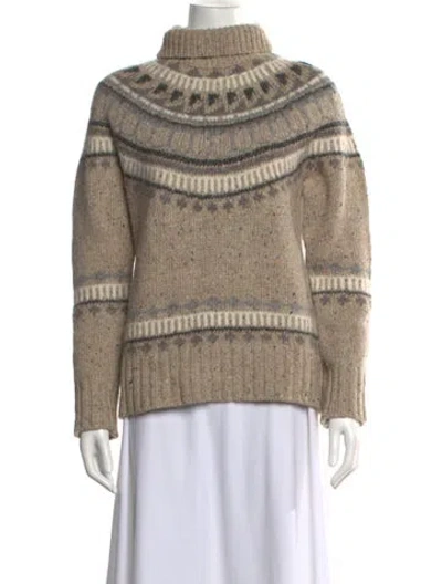 Pre-owned Alex Mill Striped Turtleneck Sweater In Neutral