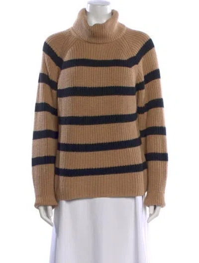 Pre-owned Alex Mill Striped Turtleneck Sweater In Neutral