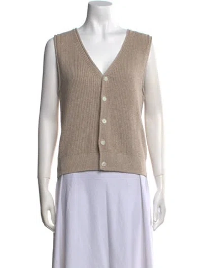 Pre-owned Alex Mill Striped V-neck Sweater In Neutral