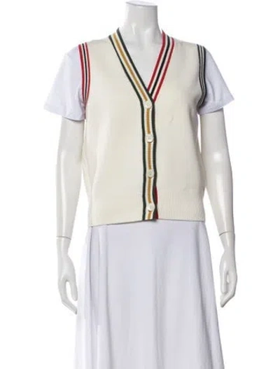 Pre-owned Alex Mill Striped V-neck Sweater In Neutral