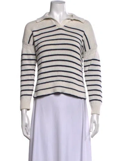 Pre-owned Alex Mill Striped V-neck Sweater In Neutrals