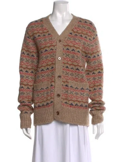 Pre-owned Alex Mill Striped V-neck Sweater In Red