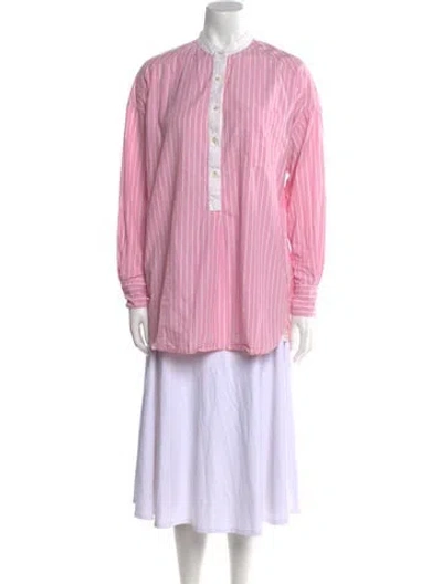 Pre-owned Alex Mill Striped V-neck Tunic In Pink