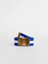 Alex Mill Striped Web Belt In Cobalt/white