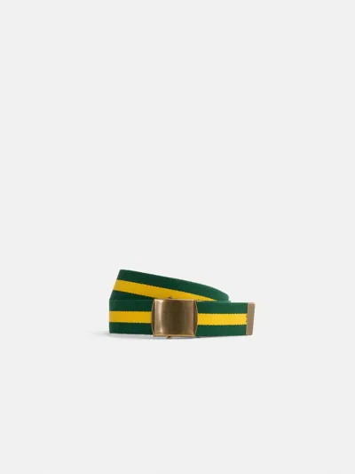 Alex Mill Striped Web Belt In Green/yellow