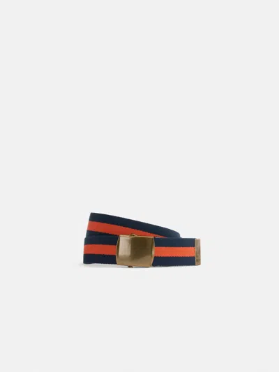 Alex Mill Striped Web Belt In Navy/orange