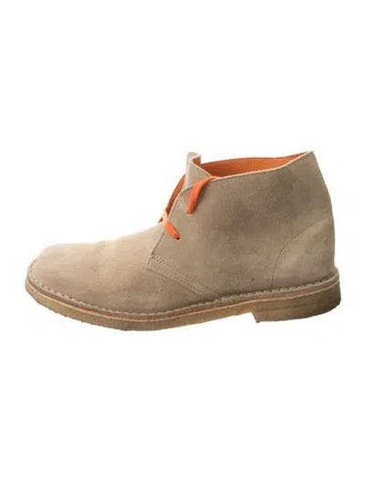 Pre-owned Alex Mill Suede Lace-up Boots In Neutral
