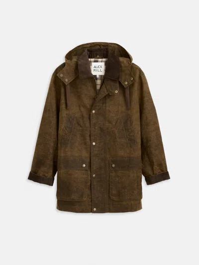 Alex Mill Sutherland Jacket In Waxed Cotton In Brown