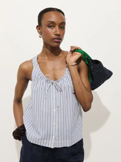 Alex Mill Sydney Stripe Top In Seersucker In Blue