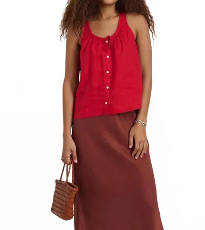 Alex Mill Sydney Top In Crimson In Animal Print