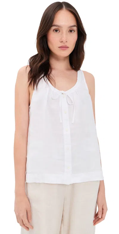 Alex Mill Sidney Tie Neck Sleeveless Linen Top In White